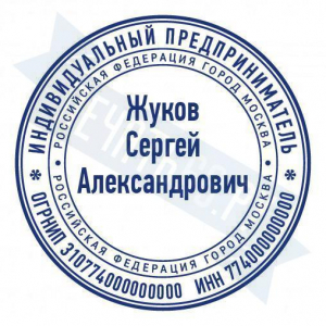 Макет стандартной печати для ИП №12