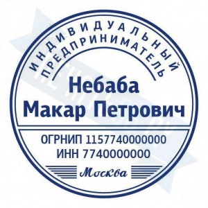 Макет стандартной печати для ИП №66